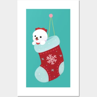 Christmas bichon Posters and Art